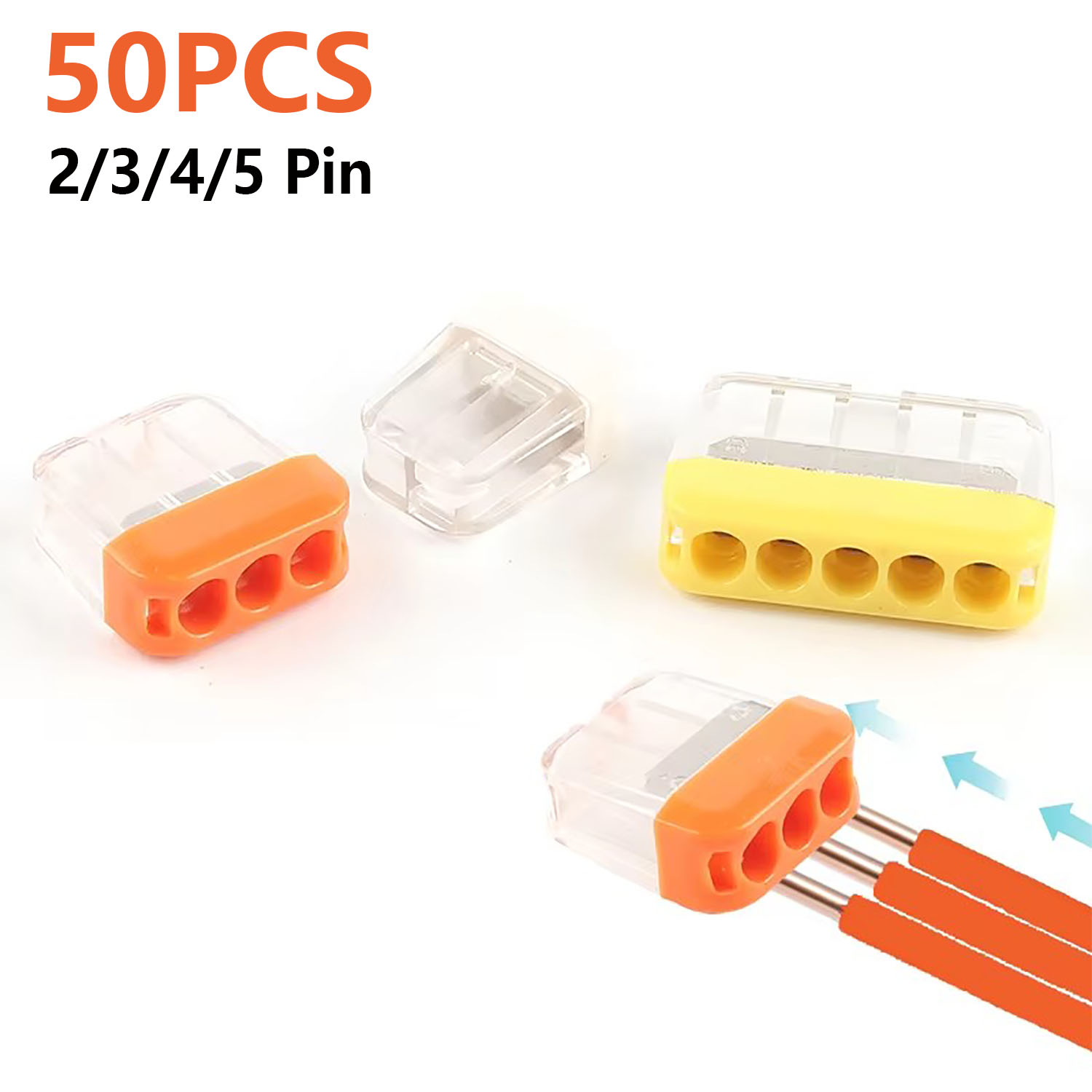 Push Fit Connector - 50 قطعة موصل أسلاك سريع وسهل