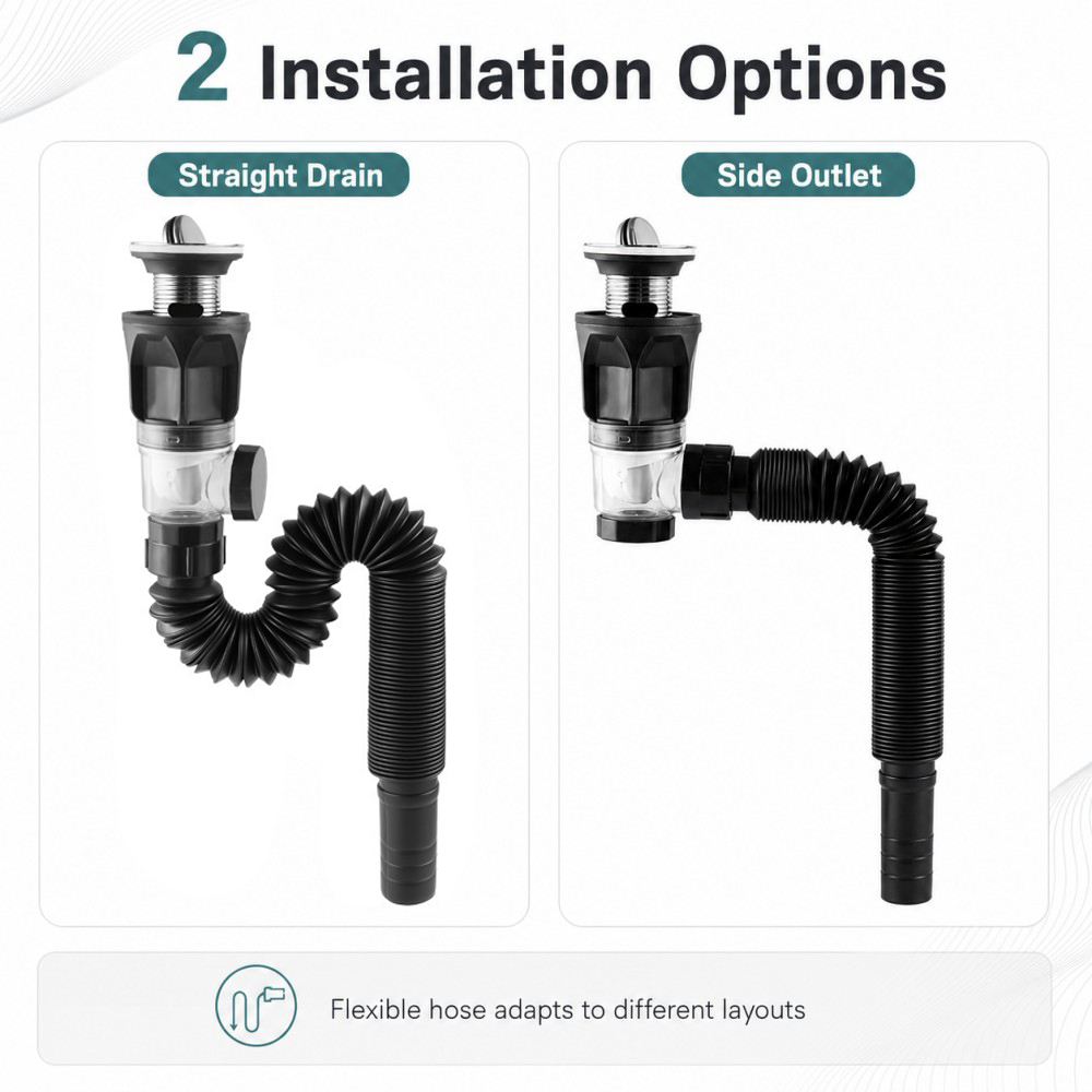 طقم تصريف حوض الحمام من 1-5 قط - مراجعة Drain Pipe Clip وسعره